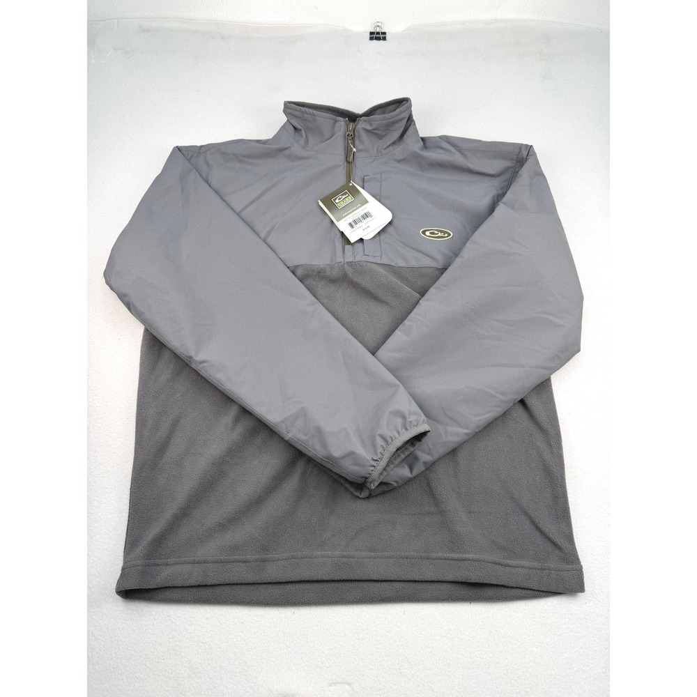 Drake Waterfowl MST Qtr Zip Refuge Eqwader Jacket Grey Mens Medium DW7355-GRY-2